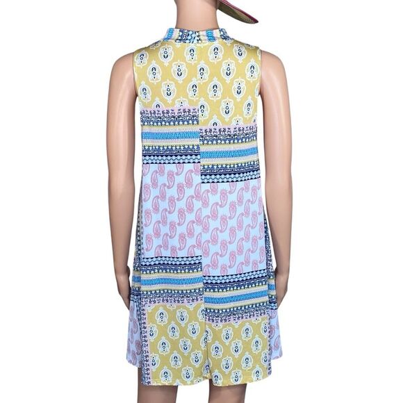 Signature Studio A Line Dress Sleeveless Knee Length Womens Size M Multi Pattern - Picture 3 of 5
